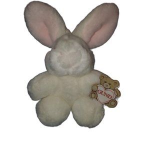 VINTAGE Gund White/Pink HEATHER BUNNY RABBIT - #3453 - 6"- 1982 -- TAGS